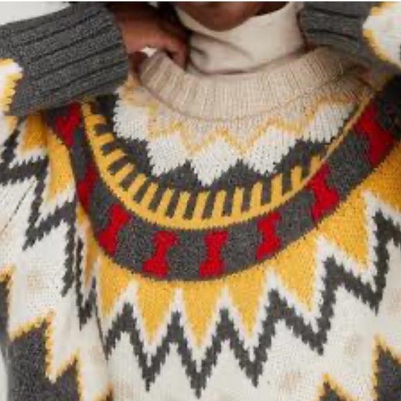 Aerie Oversized Fair Isle Sweater, size large - Picture 2 of 8